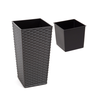 Lamelový kvetináč LA573-50 sivý 25x25x46,5 cm